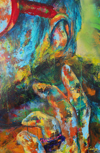Iris Apfel Gemälde, 100 x 120 cm
