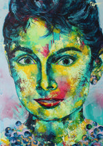 Lade das Bild in den Galerie-Viewer, Audrey Hepburn Gemälde, 70 x 50 cm
