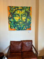 Lade das Bild in den Galerie-Viewer, Karl der Große goes Orange Gemälde, 100 x 100 cm
