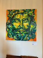 Lade das Bild in den Galerie-Viewer, Karl der Große goes Orange Gemälde, 100 x 100 cm
