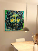 Lade das Bild in den Galerie-Viewer, Karl der Große goes Green Gemälde, 100 x 100 cm
