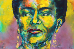 Frida mit goldenen Ohrringen Gemälde, 80 x 120 cm