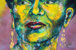 Lade das Bild in den Galerie-Viewer, Frida mit goldenen Ohrringen Gemälde, 80 x 120 cm
