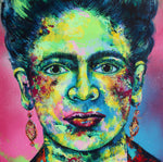 Load image into Gallery viewer, Pinkes Frida Kahlo Gemälde, 50 x 50 cm
