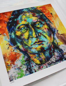 Limitierter Sitting Bull Druck, 40 x 40 cm