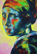 Lade das Bild in den Galerie-Viewer, Mädchen mit dem Perlenohrgehänge Gemälde, 100 x 80 cm
