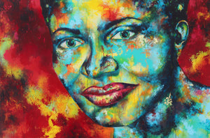 Miriam Makeba Gemälde, 80 x 120 cm