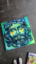 Lade das Bild in den Galerie-Viewer, Karl der Große goes Green Gemälde, 100 x 100 cm
