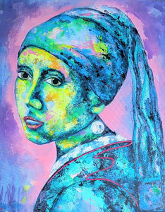 Mädchen mit dem Perlenohrring Gemälde, 100 x 80 cm