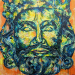 Lade das Bild in den Galerie-Viewer, Karl der Große goes Orange Gemälde, 100 x 100 cm
