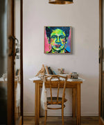 Lade das Bild in den Galerie-Viewer, Pinkes Frida Kahlo Gemälde, 50 x 50 cm
