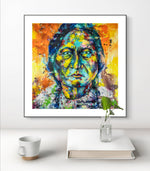 Load image into Gallery viewer, Limitierter Sitting Bull Druck, 40 x 40 cm
