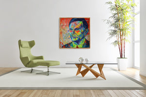 Alan Turing Painting, 90 x 90 cm