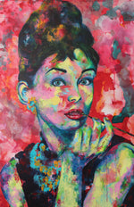Lade das Bild in den Galerie-Viewer, Audrey Hepburn Gemälde, 120 x 80 cm by Kascho Art from Aachen.
