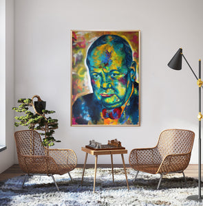 Winston Churchill Painting, 140 x 100 cm