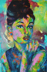 Load image into Gallery viewer, Audrey Hepburn Gemälde von Kascho Art
