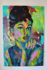Lade das Bild in den Galerie-Viewer, Audrey Hepburn Gemälde von Kascho Art
