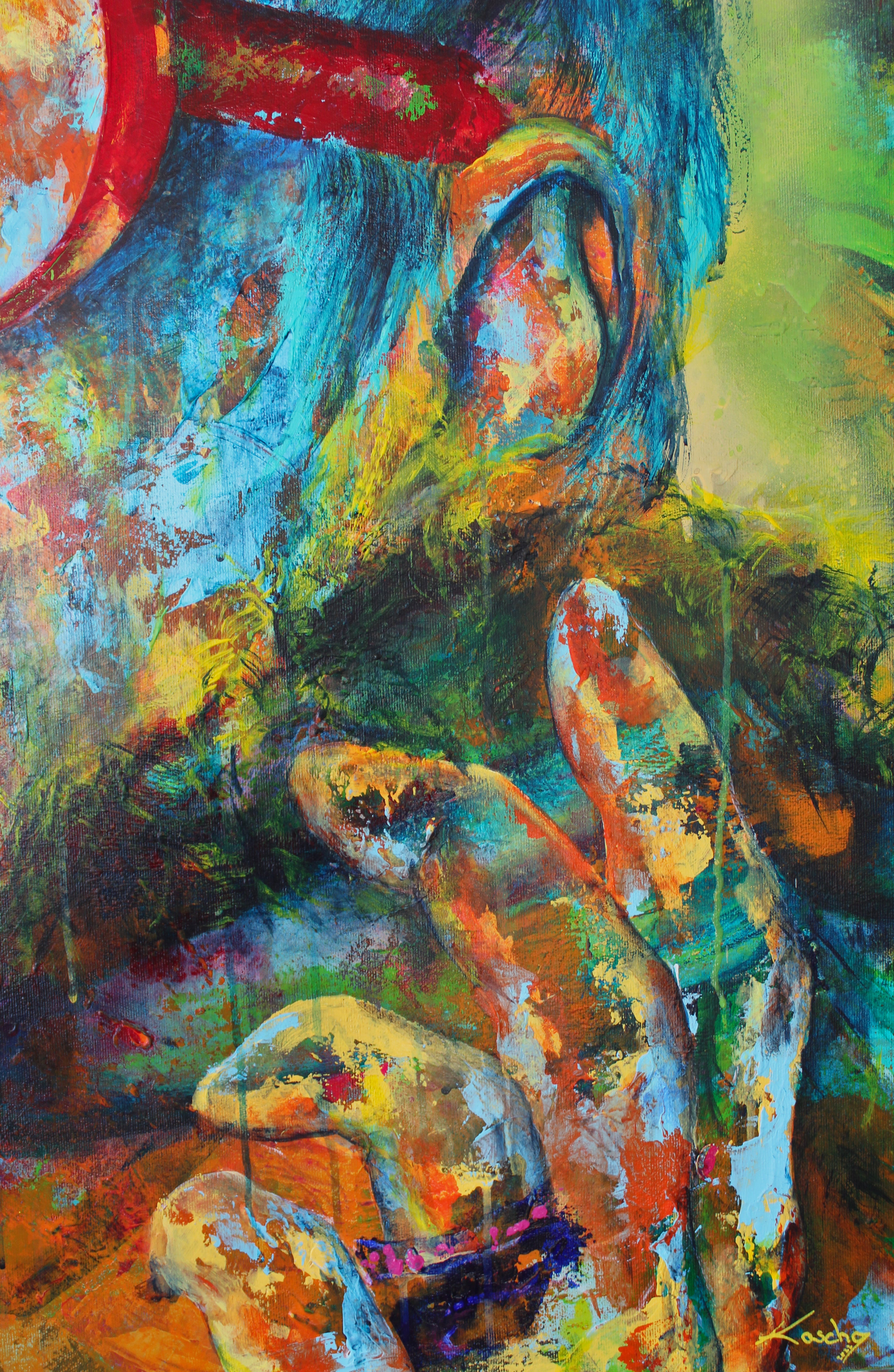 Iris Apfel Gemälde, 100 x 120 cm