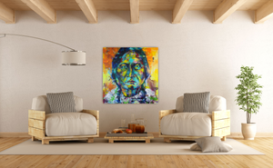 Sitting Bull Gemälde, 100 x 100 cm